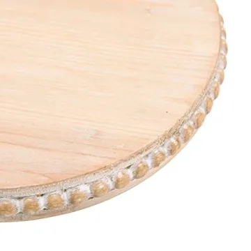 NIKKY HOME 10 Inch Rustic Wood Cake Stand for Weddings