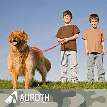 AUROTH Dog Leash Large Dogs, Heavy Duty Dog Leash Bungee, No Pull Dog Leash for Belt Shock Absorption, Red Dog Training Leashes for Medium Large Breed Dogs 6FT/4.5FT, 2 Padded Handles