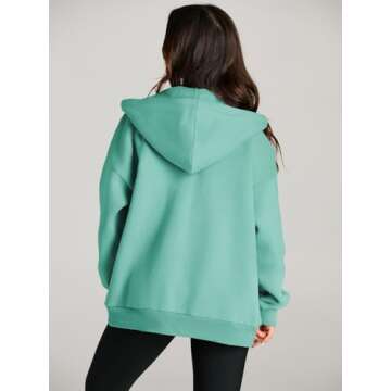 EFAN Women Zip Up Hoodie - Oversized Fall Fleece Sweatshirt