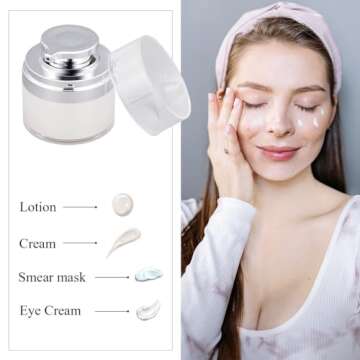 UMETASS 1 oz Travel Airless Pump Jar - 2 Pcs Refillable