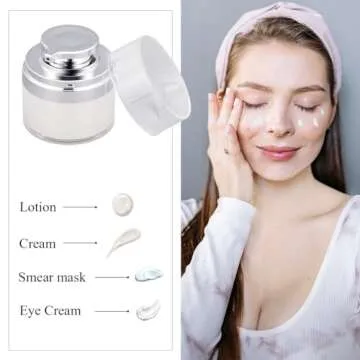 UMETASS 1 oz Travel Airless Pump Jar - 2 Pcs Refillable