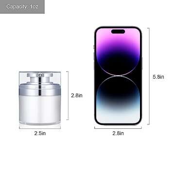 UMETASS 1 oz Travel Airless Pump Jar - 2 Pcs Refillable