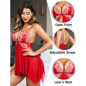 Avidlove Women's Stunning Red Lingerie for Valentine Gifts