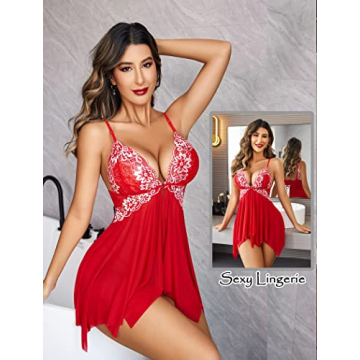 Avidlove Women's Stunning Red Lingerie for Valentine Gifts