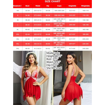 Avidlove Women's Stunning Red Lingerie for Valentine Gifts