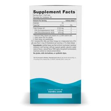 Nordic Naturals Ultimate Omega 2X, Lemon Flavor - 120 Soft Gels - 2150 mg Omega-3 - High-Potency Ome...