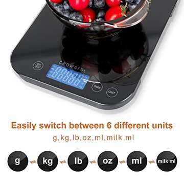CROWNFUL Digital Kitchen Scale - Precision Cooking Essential