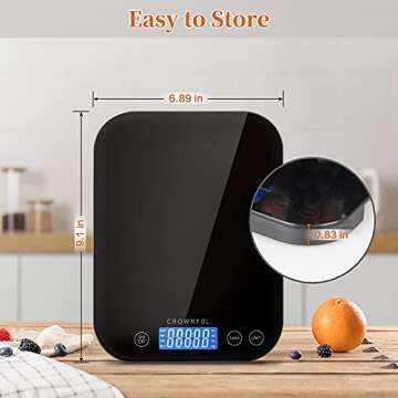 CROWNFUL Digital Kitchen Scale - Precision Cooking Essential