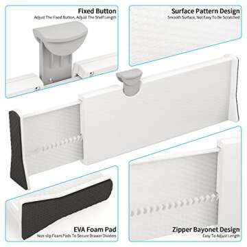 Adjustable NTQNOIKA Drawer Dividers 6 Pack for Home Organization