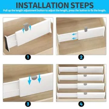 Adjustable NTQNOIKA Drawer Dividers 6 Pack for Home Organization