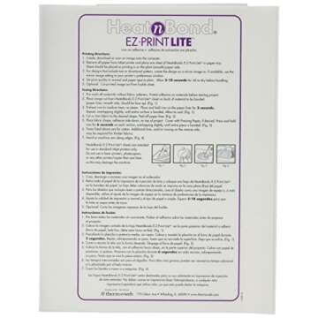 Thermo Web 3358 Heat and Bond EZ-Print Lite Iron-On Adhesive, 8-1/2 by 11-Inch, White, 10-Pack