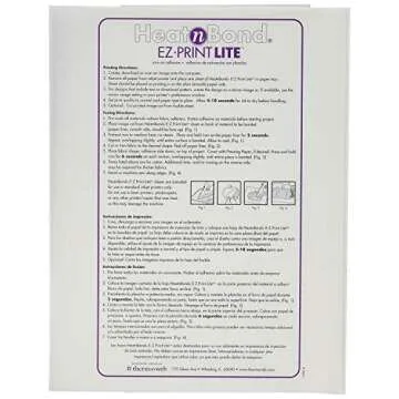 Thermo Web 3358 Heat and Bond EZ-Print Lite Iron-On Adhesive, 8-1/2 by 11-Inch, White, 10-Pack