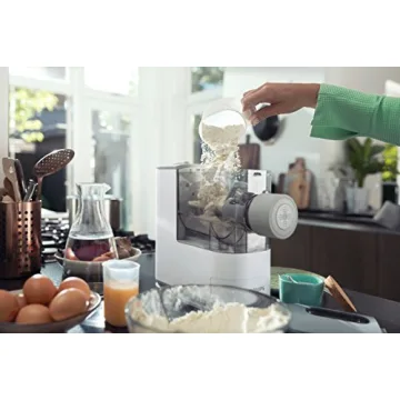 Philips Kitchen Appliances Compact Pasta and Noodle Maker, Viva Collection, Comes with 3 Default Classic Pasta Shaping Discs, Fully Automatic, Recipe Book, Small, White (HR2370/05)