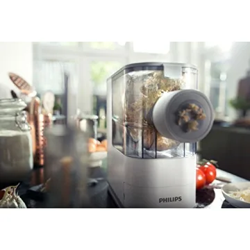 Philips Kitchen Appliances Compact Pasta and Noodle Maker, Viva Collection, Comes with 3 Default Classic Pasta Shaping Discs, Fully Automatic, Recipe Book, Small, White (HR2370/05)