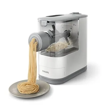 Philips Kitchen Appliances Compact Pasta and Noodle Maker, Viva Collection, Comes with 3 Default Classic Pasta Shaping Discs, Fully Automatic, Recipe Book, Small, White (HR2370/05)