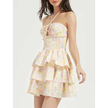 Chic Mebius Floral Mini Dress for Summer Fun and Elegance