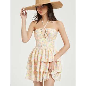 Chic Mebius Floral Mini Dress for Summer Fun and Elegance