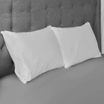 Aller-Ease Hot Water Washable Hypoallergenic Zippered Pillow Protectors, Allergist Recommended, Prev...