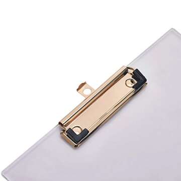 EXPUTRAN Clear Acrylic Clipboard with Gold Clip, Set 2-Pieces, Fits 9x12 inch - Letter Size Standard, Office, School and Home Supply