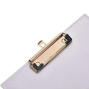 EXPUTRAN Clear Acrylic Clipboard with Gold Clip Set 2-Pieces