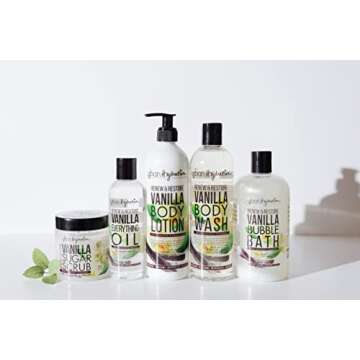 Urban Hydration Renew & Restore Vanilla 6pc Bath & Body Set | Sulfate, Paraben, & Dye Free, All Skin Types, Includes Bubble Bath, Everything Oil, Hand Cream, Sugar Scrub, Body Wash, & Body Lotion