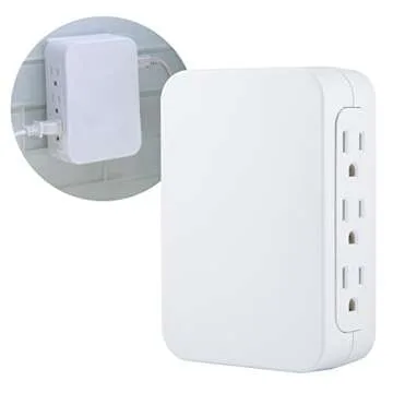 GE Pro 6-Outlet Extender, Surge Protector with Side Access