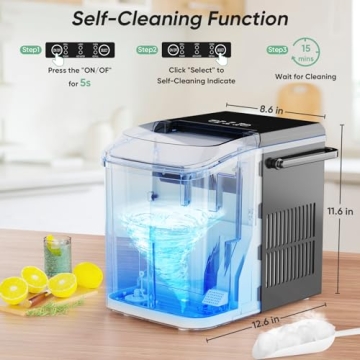 Self-Cleaning Sweetcrispy Ice Maker - Fast & Portable