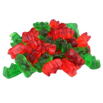 Needzo 2024 Gummy Bears, Fruit Flavored Red White and Green Chewy Candies, Christmas Themed Gummies ...