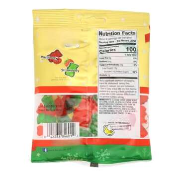 Needzo 2024 Gummy Bears, Fruit Flavored Red White and Green Chewy Candies, Christmas Themed Gummies Stocking Stuffers for Men, Women, and Teens, 4 Ounces Each - (4 Pack)