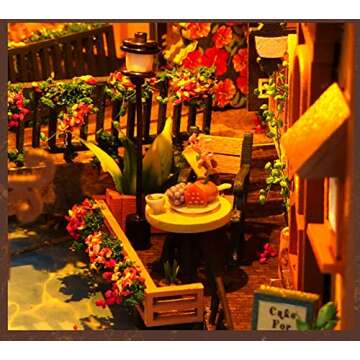 TOPBSFARNY 3D Wooden Book Stand Puzzle DIY Dollhouse Wood Bookends Book Nook Model Building Kit with LED Light for Teens and Adults to Build-Creativity Gift for Birthdays Christmas Halloween