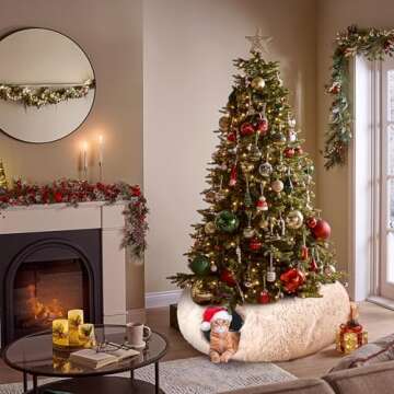 Cat Tunnel with Cat Bed for Indoor Cats, Soft Plush Peekaboo Cat Cave Donut Tunnel, Multifunctional ...