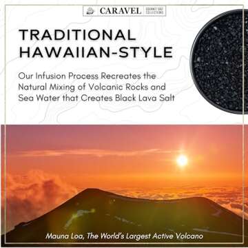 Hawaiian Black Lava Sea Salt - All-Natural Unrefined Hawaiian Sea Salt Infused with Activated Charcoal - Gorgeous Finishing Salt - No Gluten, No MSG, Non-GMO - 4 oz. Stackable Jar
