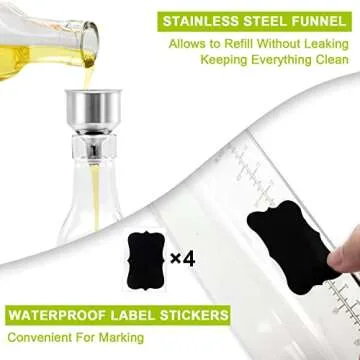 Showvigor Olive Oil Dispenser Set - Stylish & Functional