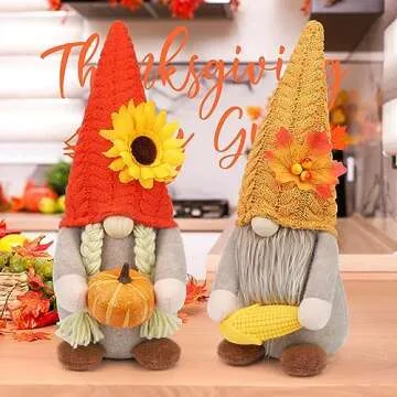 Thanksgiving Gnomes Fall Decor for Home - 2Pack Plush