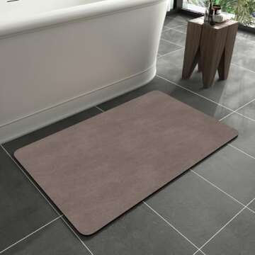 MontVoo Bath Mat Rug - Quick Dry Non-Slip Faux Suede Bathroom Rug 16"x24"