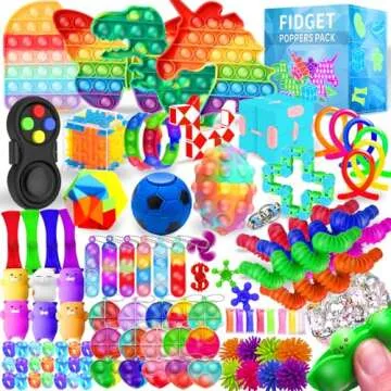 MOZACI Fidget Toys, 120 Pack Fidgets Set Stocking Stuffers for Kids Party Favors Autism Sensory Toy Bulk Adults Kids Boys Girls Teens Stress Autistic ADHD Anxiety Carnival Treasure Classroom Prizes