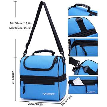 MIER Adult Lunch Box - Large Insulated Tote Bag for Men & Women