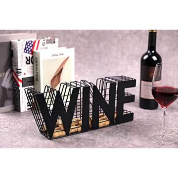 JHY DESIGN Wine Cork holder-13.5" Length Metal Craft Wine Cork Storage