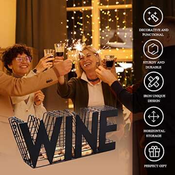 JHY DESIGN Wine Cork holder-13.5" Length Metal Craft Wine Cork Storage