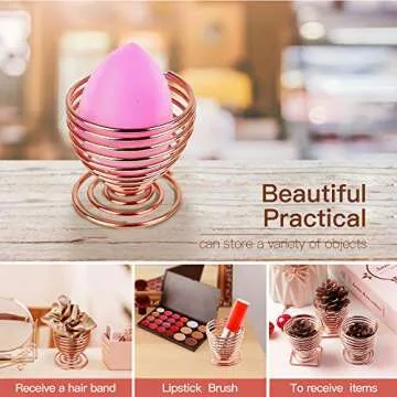 3 Pack Makeup Blender Holder, Teenitor Beauty Sponge Air Drying Stand Storage Powder Puff Display Stand
