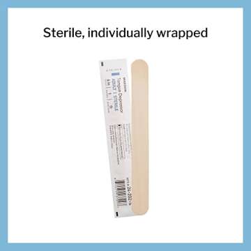 McKesson Tongue Depressors [100 Count] Adult Size, Sterile, Individually Wrapped, Wood, Unflavored, Splinter-Free, 6 in – Use for Medical, Arts, Crafts, Spa