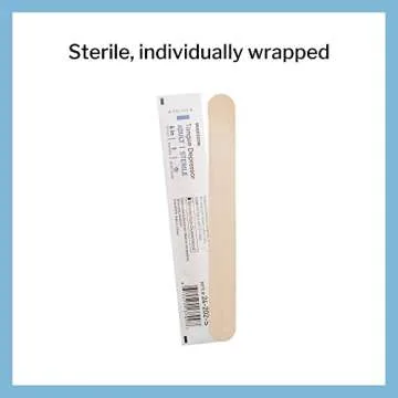 McKesson Tongue Depressors [100 Count] Adult Size, Sterile, Individually Wrapped, Wood, Unflavored, Splinter-Free, 6 in – Use for Medical, Arts, Crafts, Spa