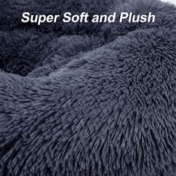 MIXJOY Orthopedic Dog Bed Comfortable Donut Cuddler Round Dog Bed Ultra Soft Washable Dog and Cat Cushion Bed (20''/23''/30'') (23'', Grey-Blue)