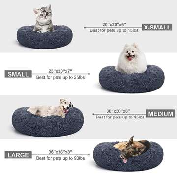 MIXJOY Orthopedic Dog Bed Comfortable Donut Cuddler Round Dog Bed Ultra Soft Washable Dog and Cat Cushion Bed (20''/23''/30'') (23'', Grey-Blue)