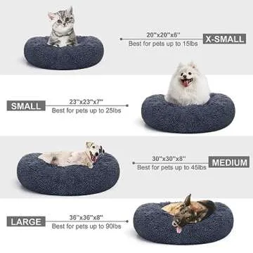 MIXJOY Orthopedic Dog Bed Comfortable Donut Cuddler Round Dog Bed Ultra Soft Washable Dog and Cat Cushion Bed (20''/23''/30'') (23'', Grey-Blue)