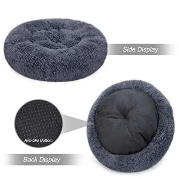 MIXJOY Orthopedic Dog Bed Comfortable Donut Cuddler Round Dog Bed Ultra Soft Washable Dog and Cat Cushion Bed (20''/23''/30'') (23'', Grey-Blue)