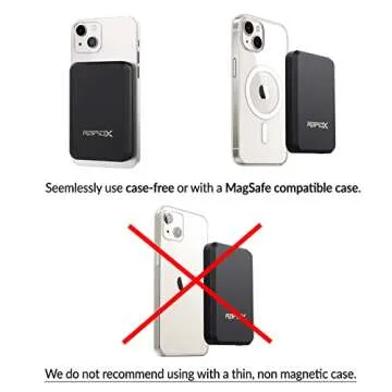 RapidX Boosta Wireless Portable Magnetic Charger, 5000 mAh Power Bank MagSafe Compatible, Works with iPhone 15/15 Pro and Pro Max, iPhone 14, 13 and 12 Series (Pink)