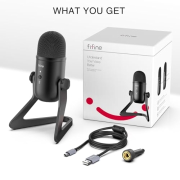 FIFINE USB Podcast Microphone for PC Mac Streaming
