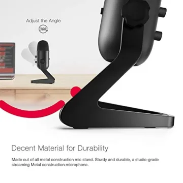 FIFINE USB Podcast Microphone for PC Mac Streaming