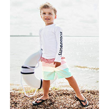 Stylish RUGGEDBUTTS Boys Stripe Swim Trunks for Summer Fun